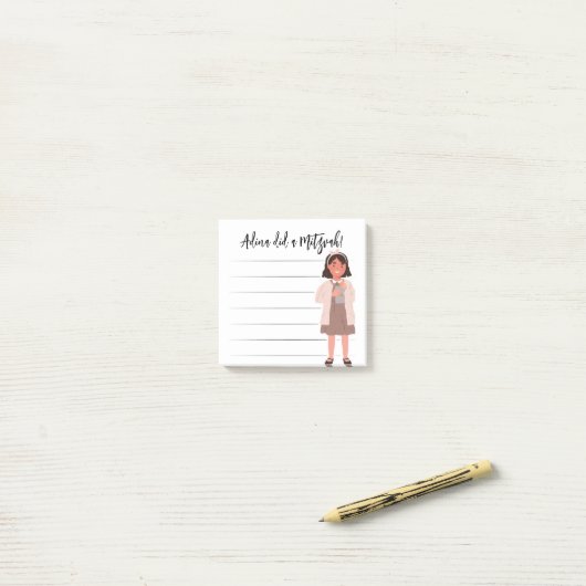 Tzedaka Mitzvah Notes - Girl Giving Tzedaka Post-it Klebezettel (Auf Schreibtisch)