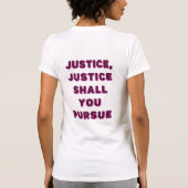 Tzedek, Tzedek Tirdof - Justice werden Sie verfolg T-Shirt (Rückseite)
