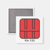 Tzolkin Caminhante do Ceu Vermelho Kin 133 Magnet (Vorderseite/Rückseite)