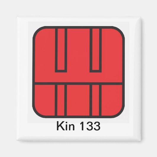 Tzolkin Caminhante do Ceu Vermelho Kin 133 Magnet (Vorne)