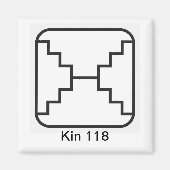 Tzolkin Espelho Branco Kin 118 Magnet (Vorne)