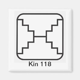 Tzolkin Espelho Branco Kin 118 Magnet