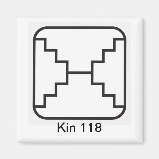 Tzolkin Espelho Branco Kin 118 Magnet (Vorne)