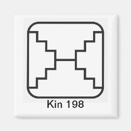 Tzolkin Espelho Branco Kin 198 Magnet