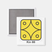 Tzolkin Estrela Amarela Kin 88 Magnet (Vorderseite/Rückseite)