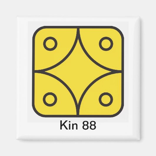 Tzolkin Estrela Amarela Kin 88 Magnet (Vorne)