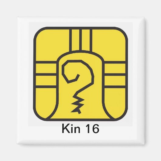 Tzolkin Guerreiro Amarelo Kin 16 Magnet (Vorne)
