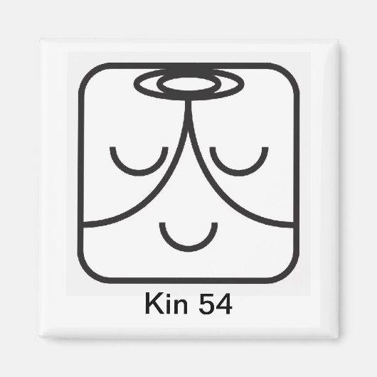 Tzolkin Mago Branco Kin 54 Magnet (Vorne)