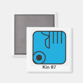 Tzolkin Mao Azul Kin 87 Magnet (Vorderseite/Rückseite)