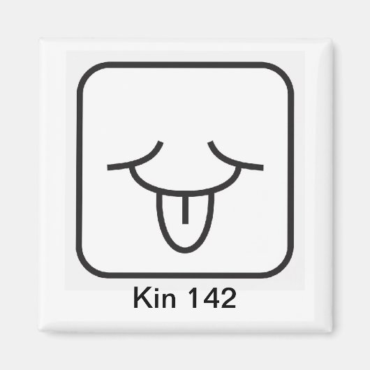 Tzolkin Vento Branco Kin 142 Magnet (Vorne)