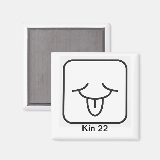 Tzolkin Vento Branco Kin 22 Magnet (Vorderseite/Rückseite)