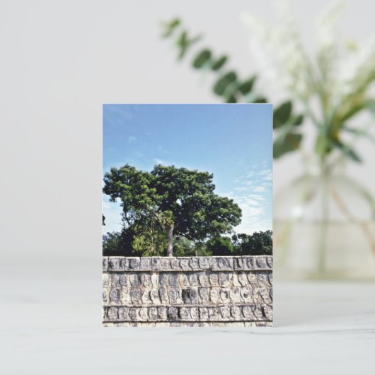 Tzompantli-Schädelmauer, Chichen Itza Postkarte (Stehend Vorderseite)