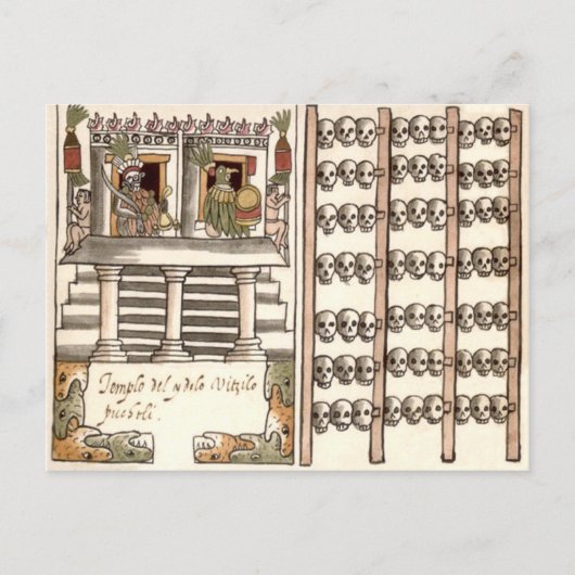 Tzompantli Skull Rack Aztec Temple Postkarte (Vorderseite)