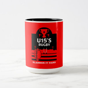 U15 Junior Rugby Spieler Zweifarbige Tasse