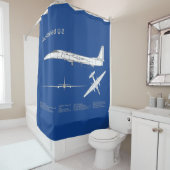 U-2 Dragon Lady - Airplane Blueprint Plans ABD Duschvorhang (Beispiel)