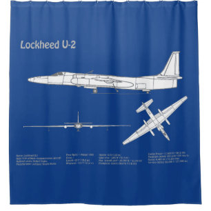 U-2 Dragon Lady - Airplane Blueprint Plans ABD Duschvorhang