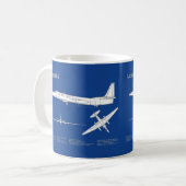 U-2 Dragon Lady - Airplane Blueprint Plans ABD Kaffeetasse (Vorderseite Links)