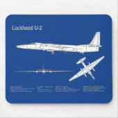 U-2 Dragon Lady - Airplane Blueprint Plans ABD Mousepad (Vorne)
