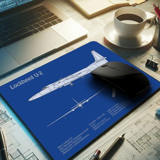 U-2 Dragon Lady - Airplane Blueprint Plans ABD Mousepad