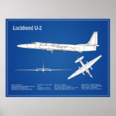 U-2 Dragon Lady - Airplane Blueprint Plans ABD Poster (Vorne)