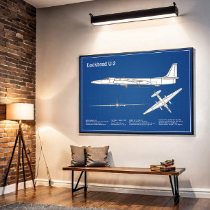 U-2 Dragon Lady - Airplane Blueprint Plans ABD Poster