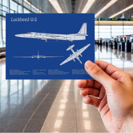 U-2 Dragon Lady - Airplane Blueprint Plans ABD Postkarte