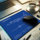 U-2 Dragon Lady - Airplane Blueprint Plans AD Mousepad