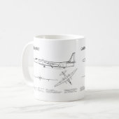 U-2 Dragon Lady - Airplane Blueprint Plans BD Kaffeetasse (Vorderseite Links)