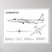 U-2 Dragon Lady - Airplane Blueprint Plans BD Poster (Vorne)