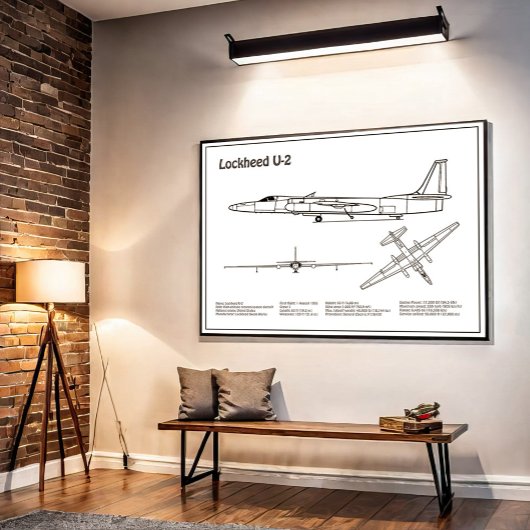 U-2 Dragon Lady - Airplane Blueprint Plans BD Poster