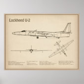 U-2 Dragon Lady - Airplane Blueprint Plans SD Poster (Vorne)
