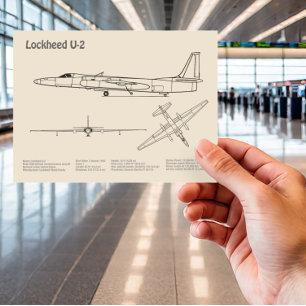U-2 Dragon Lady - Airplane Blueprint Plans SD Postkarte