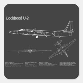 U-2 Dragon Lady - Flugzeugkonzepte PD Quadratischer Aufkleber