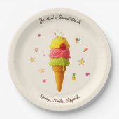 U-Ausschnitt. Lächle. Wieder von vorne. - Geburtst Pappteller (Vorderseite)