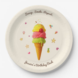 U-Ausschnitt. Lächle. Wieder von vorne. - Geburtst Pappteller