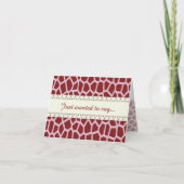 U-Auswahl Farbbrown-Giraffen-Druck in der Dankeskarte (Vorderseite)