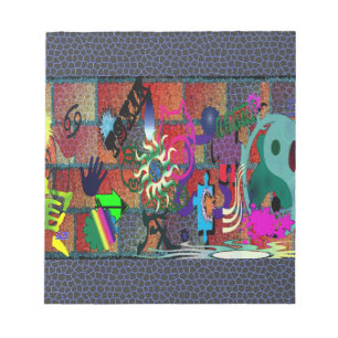 U-Auswahl Farbe/Graffiti Art on Brick Wall Notizblock
