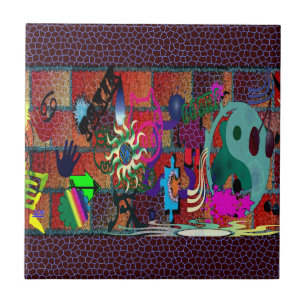 U-Auswahl FarbGraffiti-Kunst auf Backsteinmauer Fliese