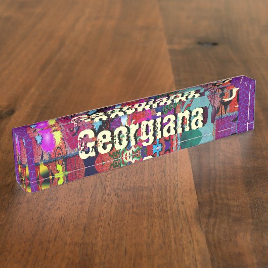 U-Auswahl FarbGraffiti-Kunst auf Backsteinmauer Namensplakette (Seite)