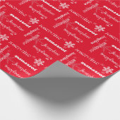 U-Auswahl-Farbpersonalisierte weiße Schneeflocken Geschenkpapier (Ecke)