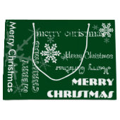 U-Auswahl-Farbpersonalisierte weiße Schneeflocken Große Geschenktüte (Vorderseite)