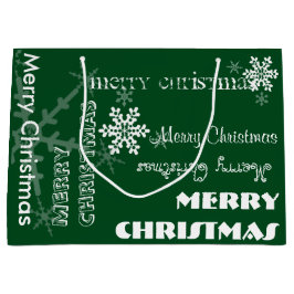 U-Auswahl-Farbpersonalisierte weiße Schneeflocken Große Geschenktüte