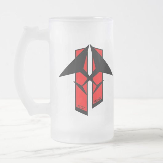 U.B.B. Mattierte Bier-Tasse Columbus Mattglas Bierglas (Links)