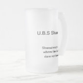 U.B.S schamlose mattierte Bier-Tasse Mattglas Bierglas (VorderseiteRechts)