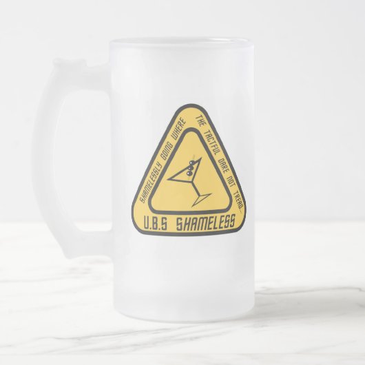 U.B.S schamlose mattierte Bier-Tasse Mattglas Bierglas (Links)