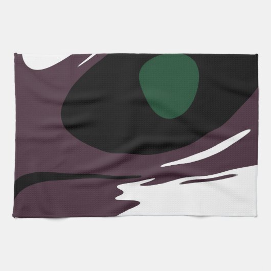 U-Bahn: Abstrakt Schwarz, Weiß, Lila und Grün Geschirrtuch (Horizontal)