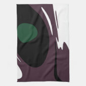 U-Bahn: Abstrakt Schwarz, Weiß, Lila und Grün Geschirrtuch (Vertikal)