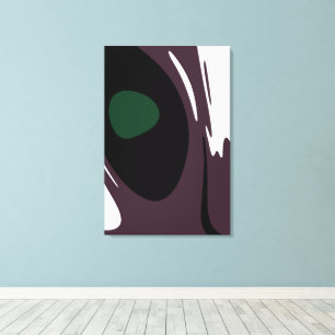 U-Bahn: Abstrakt Schwarz, Weiß, Lila und Grün Leinwanddruck