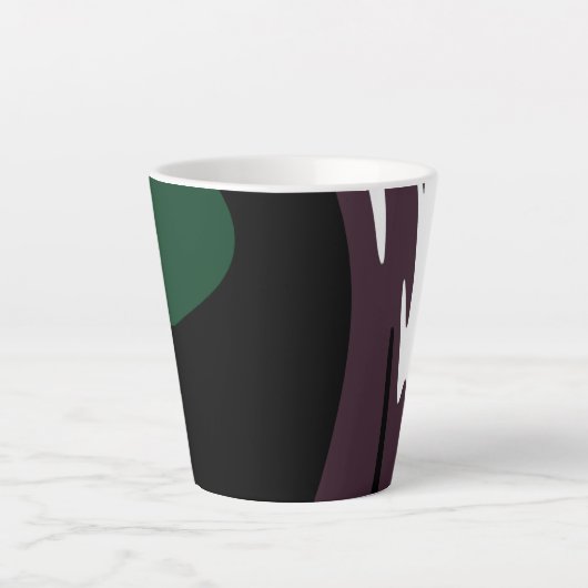 U-Bahn: Abstrakt Schwarz, Weiß, Lila und Grün Milchtasse (Vorderseite)