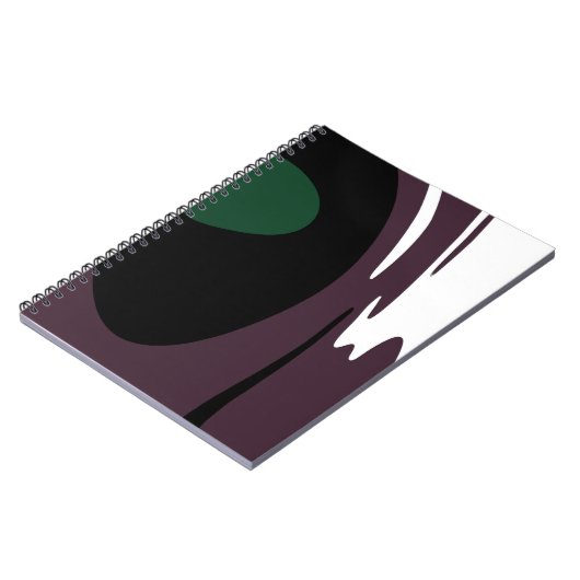 U-Bahn: Abstrakt Schwarz, Weiß, Lila und Grün Notizblock (Linke Seite)